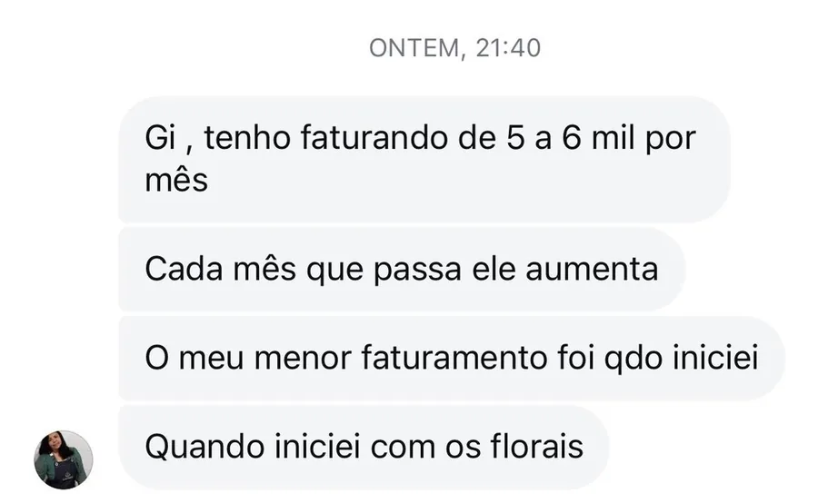 Print: aluna conta que fatura de 5 a 6 mil por mês